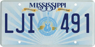 MS license plate LJI491