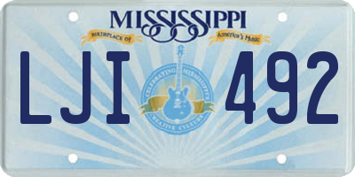MS license plate LJI492