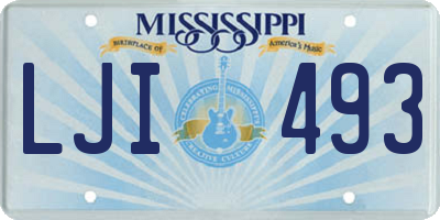 MS license plate LJI493