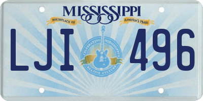 MS license plate LJI496