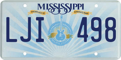 MS license plate LJI498