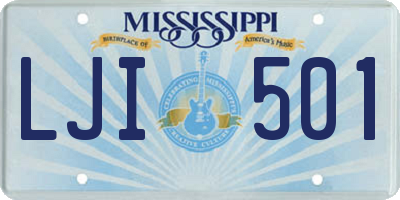 MS license plate LJI501