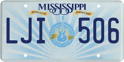 MS license plate LJI506