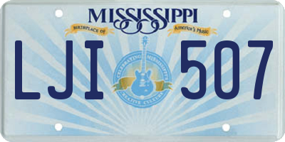 MS license plate LJI507