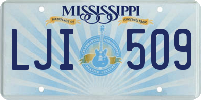 MS license plate LJI509