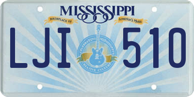 MS license plate LJI510