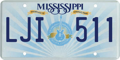 MS license plate LJI511