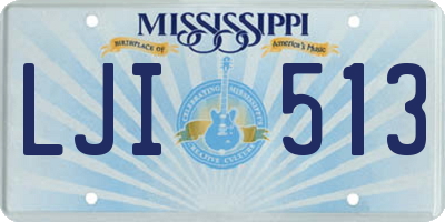 MS license plate LJI513