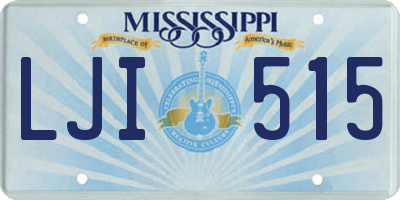 MS license plate LJI515