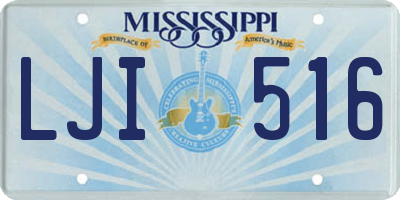 MS license plate LJI516