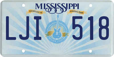 MS license plate LJI518