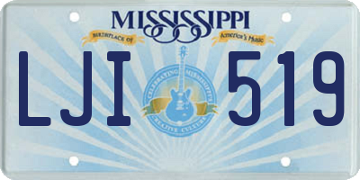 MS license plate LJI519