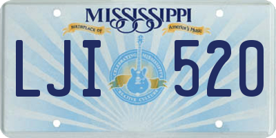 MS license plate LJI520