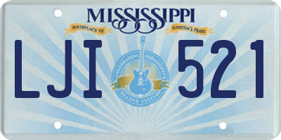 MS license plate LJI521