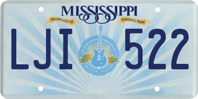 MS license plate LJI522