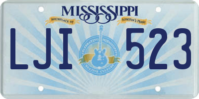 MS license plate LJI523