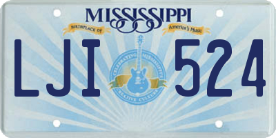 MS license plate LJI524