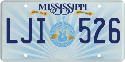MS license plate LJI526