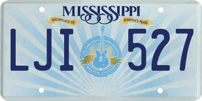 MS license plate LJI527