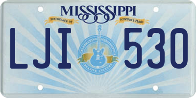 MS license plate LJI530