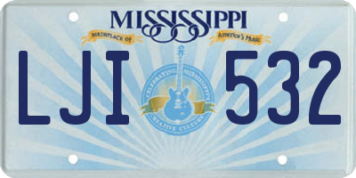 MS license plate LJI532