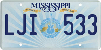 MS license plate LJI533