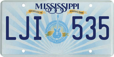 MS license plate LJI535