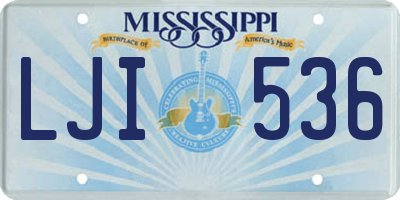 MS license plate LJI536