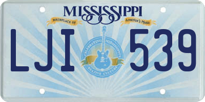 MS license plate LJI539