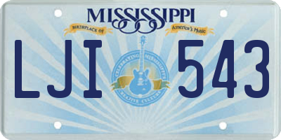 MS license plate LJI543