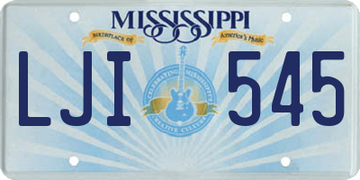 MS license plate LJI545