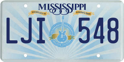 MS license plate LJI548
