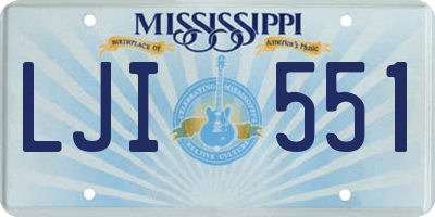 MS license plate LJI551