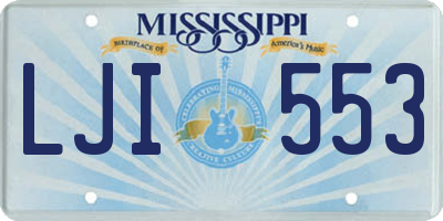 MS license plate LJI553