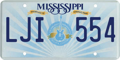 MS license plate LJI554