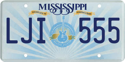 MS license plate LJI555