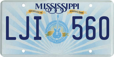 MS license plate LJI560