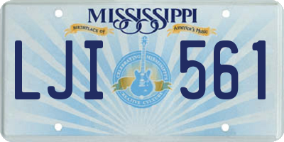 MS license plate LJI561