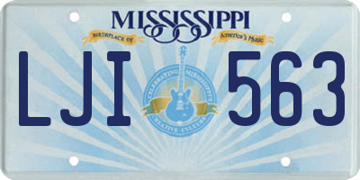 MS license plate LJI563