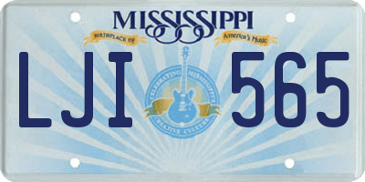 MS license plate LJI565