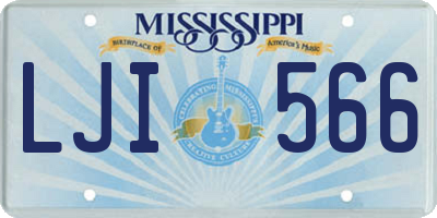 MS license plate LJI566