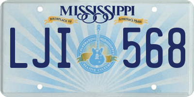 MS license plate LJI568