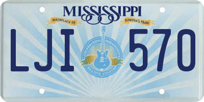 MS license plate LJI570