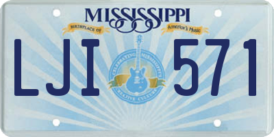 MS license plate LJI571