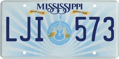 MS license plate LJI573