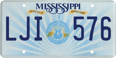 MS license plate LJI576
