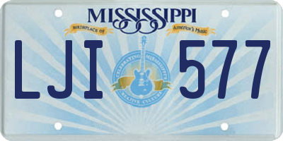 MS license plate LJI577