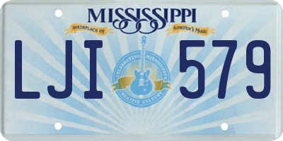 MS license plate LJI579