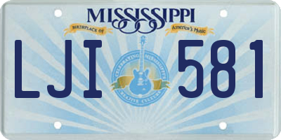 MS license plate LJI581