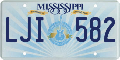 MS license plate LJI582